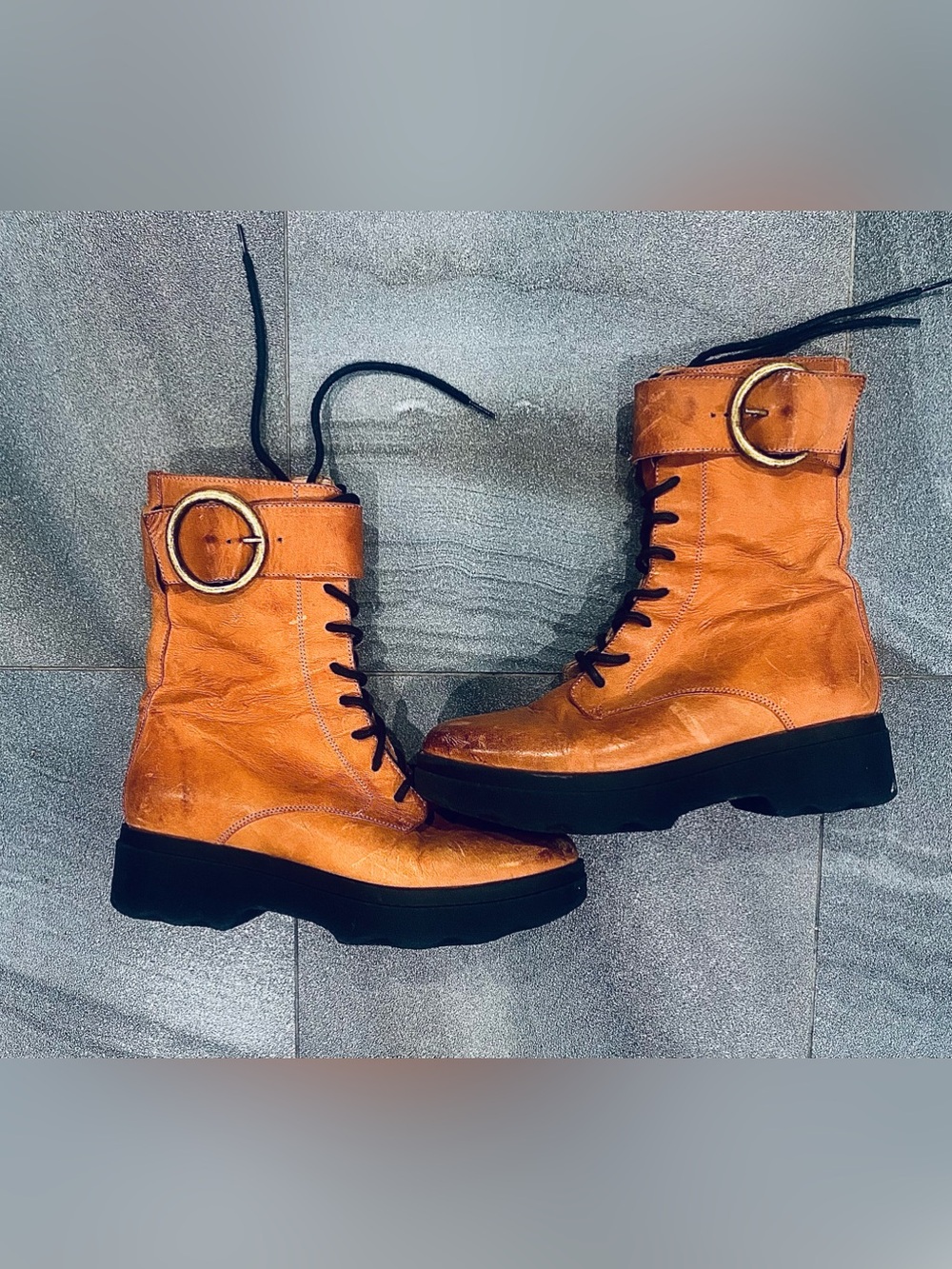 Women’s Free People Harley Leather Lace Up Boots size 36